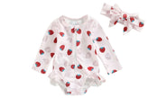Strawberry Long Sleeve Rash Guards - Hippo Boutique