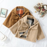 Fuzzy Plaid Jacket - Hippo Boutique