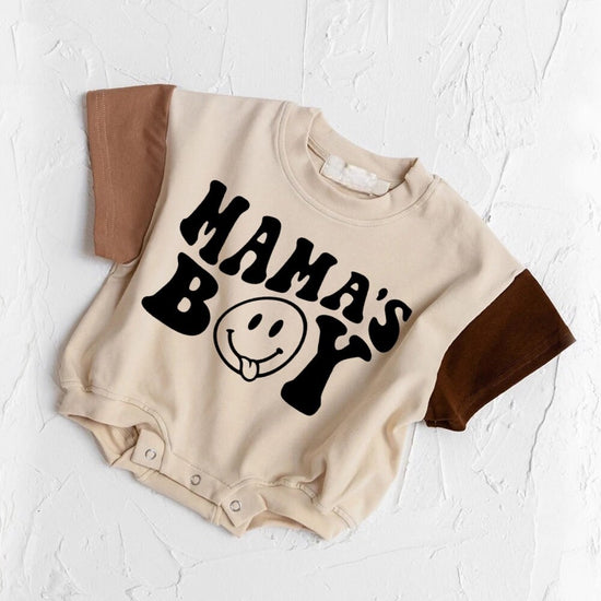 Mama’s Boy SHORT sleeve ROMPER bodysuit, Crewneck, summer wear, cotton, soft onesie, infant, brother, infant, baby boy, baby shower, newborn