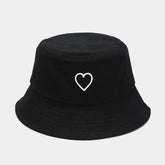 Heart Embroidered Bucket Hat - Hippo Boutique