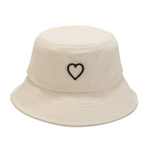 Heart Embroidered Bucket Hat - Hippo Boutique