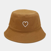 Heart Embroidered Bucket Hat - Hippo Boutique