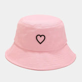 Heart Embroidered Bucket Hat - Hippo Boutique