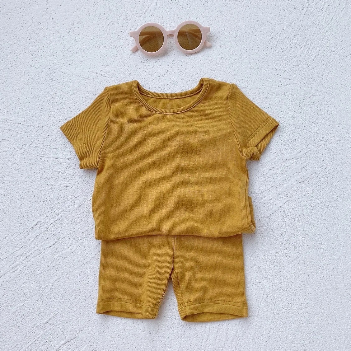 Baby and kids unisex Ribbed Bamboo Clothing set, outfit, shirt, shorts, summer, baby girl, baby gift, newborn, tshirt, crewneck, baby boy - Hippo Boutique