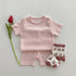 Baby and kids unisex Ribbed Bamboo Clothing set, outfit, shirt, shorts, summer, baby girl, baby gift, newborn, tshirt, crewneck, baby boy - Hippo Boutique