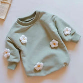 Knit Flower & Cloud Sweatshirt Rompers - Hippo Boutique