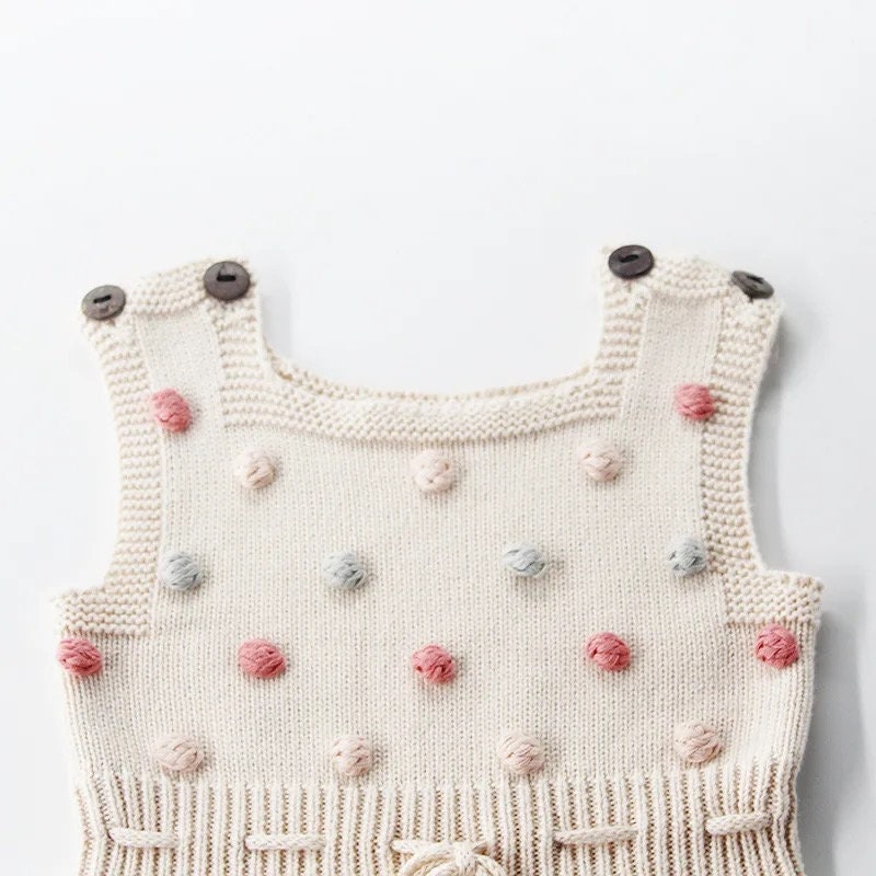 Rainbow Knit Sleeveless Romper - Hippo Boutique