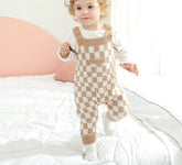 Checkered Knit Suspenders - Hippo Boutique