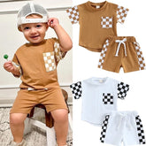 Baby And kids Checkered Clothing set Toddler Clothes, outfit, shirt, pants, summer, infant, outfit, summer, cotton, tshirt, newborn