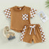 Baby And kids Checkered Clothing set Toddler Clothes, outfit, shirt, pants, summer, infant, outfit, summer, cotton, tshirt, newborn