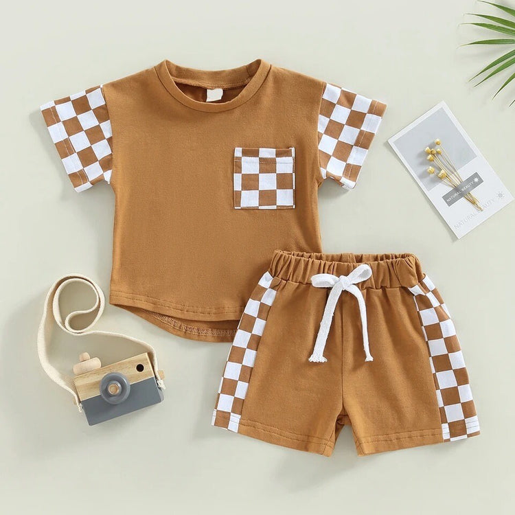 Baby And kids Checkered Clothing set Toddler Clothes, outfit, shirt, pants, summer, infant, outfit, summer, cotton, tshirt, newborn