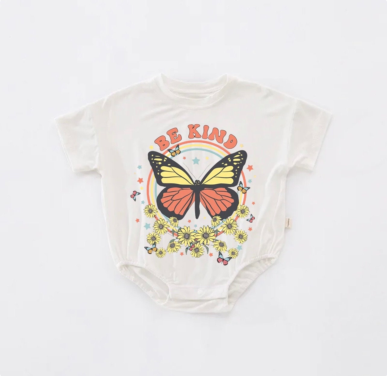 Boho Be Kind T-Shirt Bubble Romper - Hippo Boutique