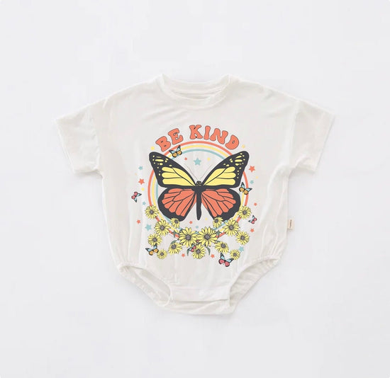 Boho Be Kind T-Shirt Bubble Romper - Hippo Boutique