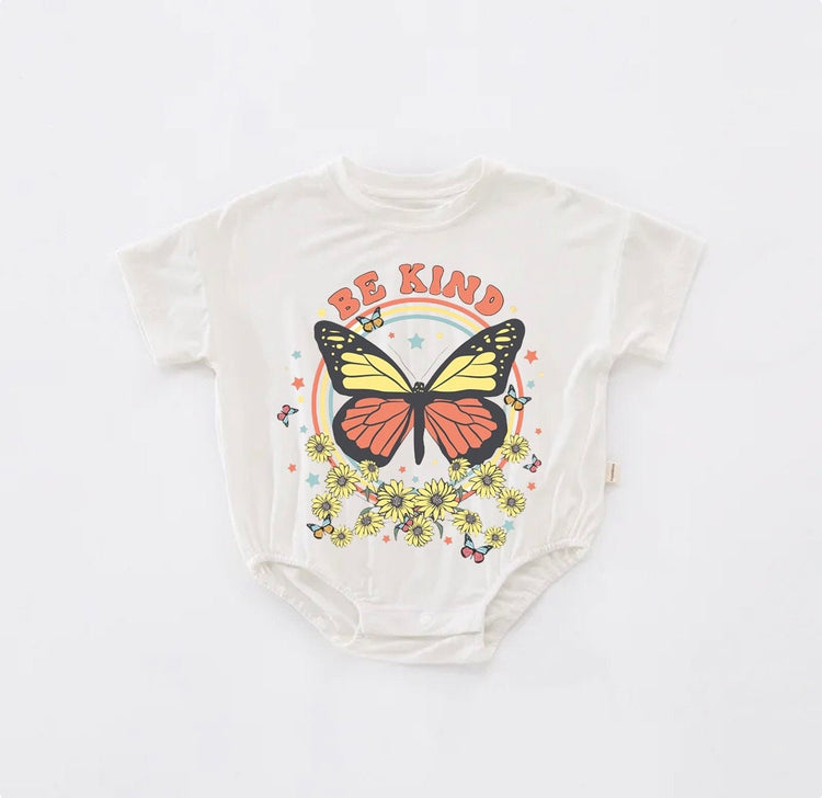 Boho Be Kind T-Shirt Bubble Romper - Hippo Boutique