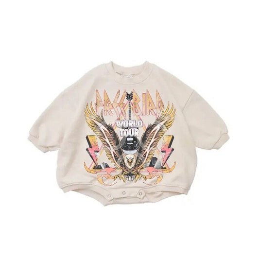 Baby boho Free bird vintage Oversized Sweatshirt Romper/rock & roll/baby sweatshirt/bubble/baby sweater/baby gift/onesie/shower, baby girl,