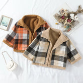 Fuzzy Plaid Jacket - Hippo Boutique
