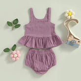 Checkered Ruffled Tank Set - Hippo Boutique