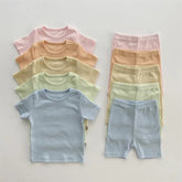 Baby and kids unisex Ribbed Bamboo Clothing set, outfit, shirt, shorts, summer, baby girl, baby gift, newborn, tshirt, crewneck, baby boy - Hippo Boutique
