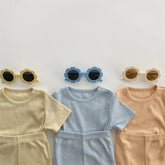 Baby and kids unisex Ribbed Bamboo Clothing set, outfit, shirt, shorts, summer, baby girl, baby gift, newborn, tshirt, crewneck, baby boy - Hippo Boutique