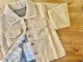 Fuzzy Plaid Jacket - Hippo Boutique