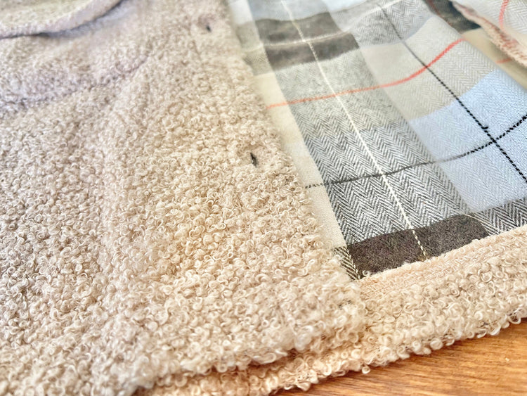 Fuzzy Plaid Jacket - Hippo Boutique