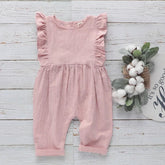 Ruffled sleeveless cotton dress romper - Hippo Boutique