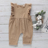 Ruffled sleeveless cotton dress romper - Hippo Boutique