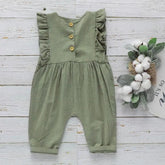 Ruffled sleeveless cotton dress romper - Hippo Boutique