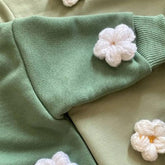 Knit Flower & Cloud Sweatshirt Rompers - Hippo Boutique
