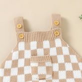 Checkered Knit Suspenders - Hippo Boutique