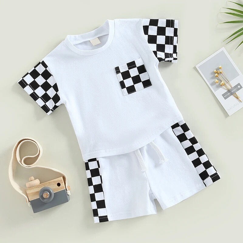 Baby And kids Checkered Clothing set Toddler Clothes, outfit, shirt, pants, summer, infant, outfit, summer, cotton, tshirt, newborn