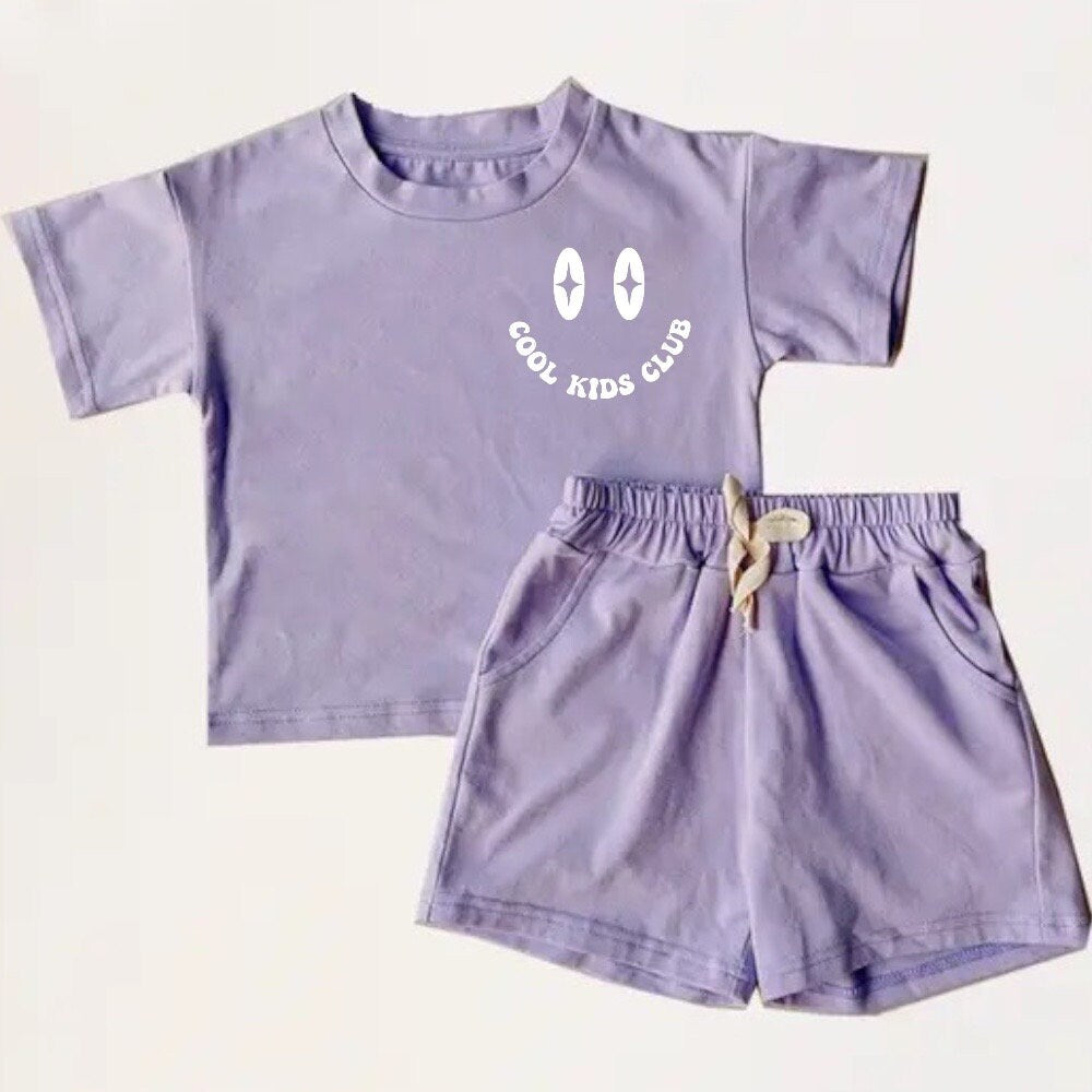 Baby toddler 100% cotton Summer retro smiley Clothing set, outfit, shirt, shorts, baby boy, baby clothes, baby shower, gift, baby boy girl
