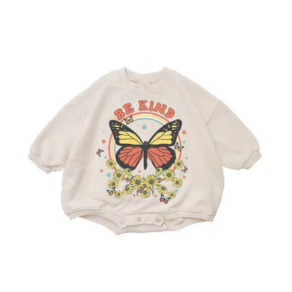 Baby boho butterfly Oversized Sweatshirt Romper/baby clothes/baby sweatshirt/bubble/baby sweater/baby gift/onesie/shower, baby girl, infant