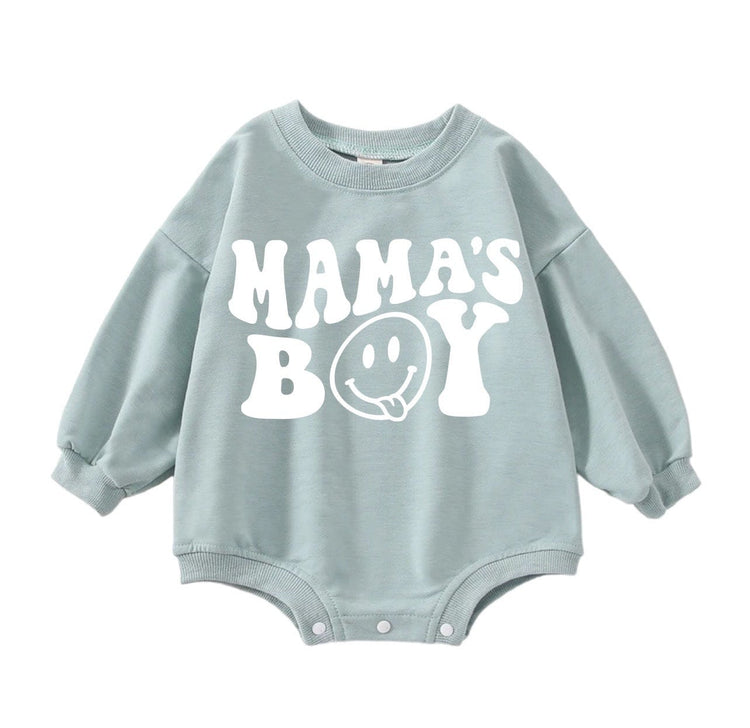 Baby & toddler Retro Mamas Boy Oversized Sweatshirt Romper/baby clothes/baby sweatshirt/bubble/baby sweater/baby gift/onesie/baby shower