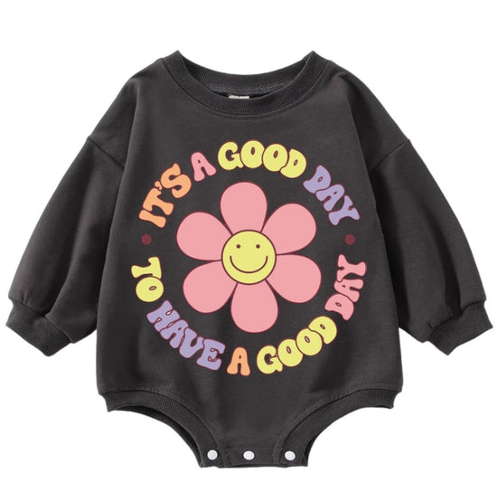 Baby & toddler good day retro Oversized SWEATSHIRT Romper bodysuit/baby clothes/baby sweatshirt/bubble/baby gift/onesie/daisy/baby girl boy
