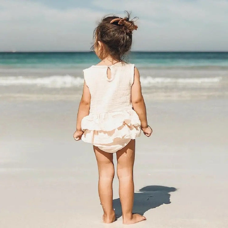 Ruffled Sleeveless Bubble Romper - Hippo Boutique