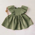 Ruffled sleeveless cotton linen baby girl dress / baby clothes / toddler / baby gift / baby shower / infant / baby 1st birthday