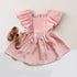 Ruffled sleeveless cotton linen baby girl dress / baby clothes / toddler / baby gift / baby shower / infant / baby 1st birthday