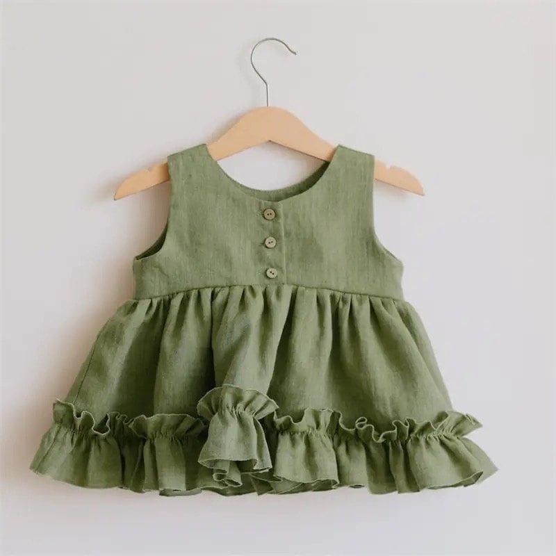 Sleeveless Cotton ruffled Baby girl dress + shorts outfit | Toddler Clothes| set | dress | summer | infant | girl gift | newborn | shower |