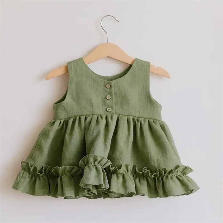 Sleeveless Cotton ruffled Baby girl dress + shorts outfit | Toddler Clothes| set | dress | summer | infant | girl gift | newborn | shower |