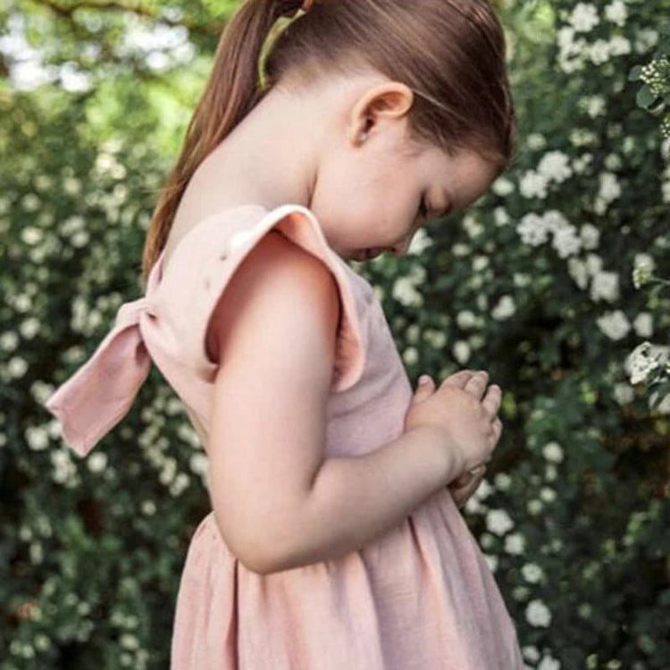 Ruffled sleeveless open back cotton linen baby girl dress / baby clothes / toddler / baby gift / baby shower / infant / baby 1st birthday