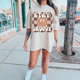 Retro Stay Groovy oversized unisex tshirts/women’s clothes/t-shirts/oversized/tee/graphic tee/floral/retro/beach/cool/cute/girls/top