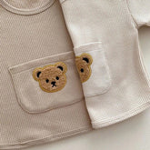 Waffle Knit Bear Baby t-shirt & shorts outfit set
