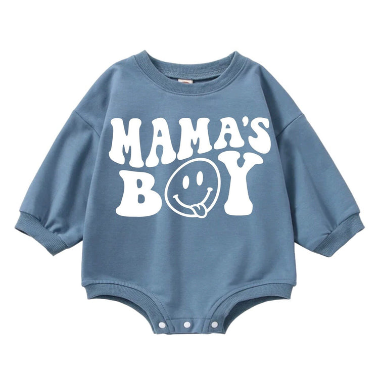Baby & toddler Retro Mamas Boy Oversized Sweatshirt Romper/baby clothes/baby sweatshirt/bubble/baby sweater/baby gift/onesie/baby shower