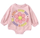 Baby & toddler good day retro Oversized SWEATSHIRT Romper bodysuit/baby clothes/baby sweatshirt/bubble/baby gift/onesie/daisy/baby girl boy