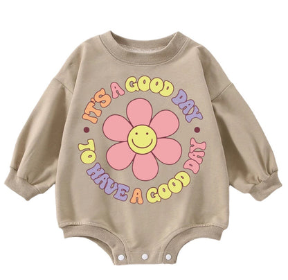 Baby & toddler good day retro Oversized SWEATSHIRT Romper bodysuit/baby clothes/baby sweatshirt/bubble/baby gift/onesie/daisy/baby girl boy