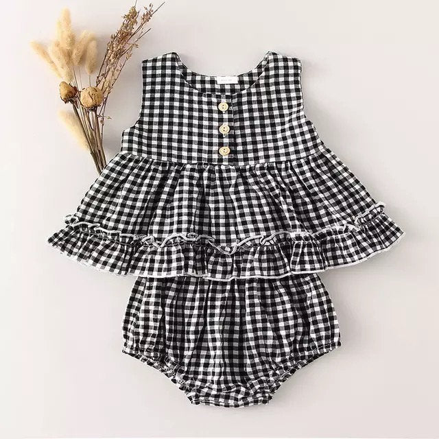 Sleeveless Cotton ruffled Baby girl dress + shorts outfit | Toddler Clothes| set | dress | summer | infant | girl gift | newborn | shower |