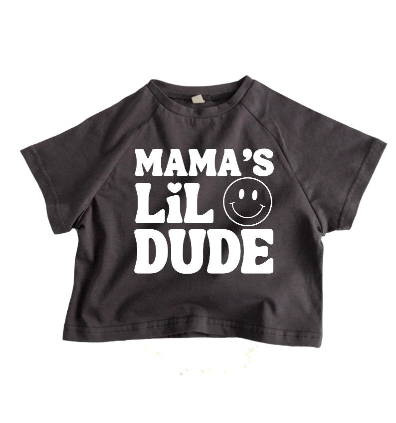 Retro mamas little dude Baby boy and toddler oversized T-SHIRTS | GRAPHIC TEE | summer | baby gift | smiley | birthday | Crewneck | shower
