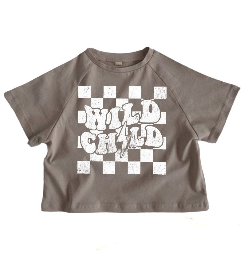 Wild Child Retro Baby oversized T-SHIRTS | GRAPHIC TEE | summer | baby boy girl gift | cute | toddlerhood | Crewneck | baby clothes