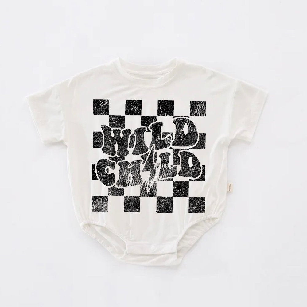 Wild Child Retro summer spring baby t-shirt bubble ROMPER jumpsuit / baby girl  onesie baby boy baby birthday baby shower gift infant